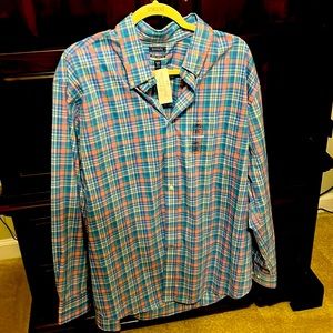 Men’s 18/34 crown Ivy dress never worn plaid  green. Blue